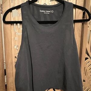 Outdoor Voices Black Mesh Tank Top - Women's Active Crop